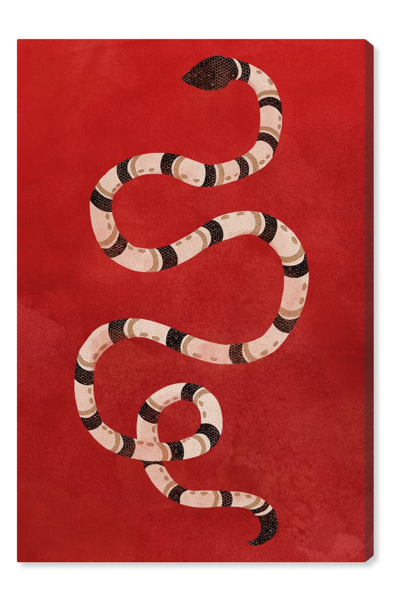 Oliver Gal Crimson Snake Canvas Wall Art, Main, color, 