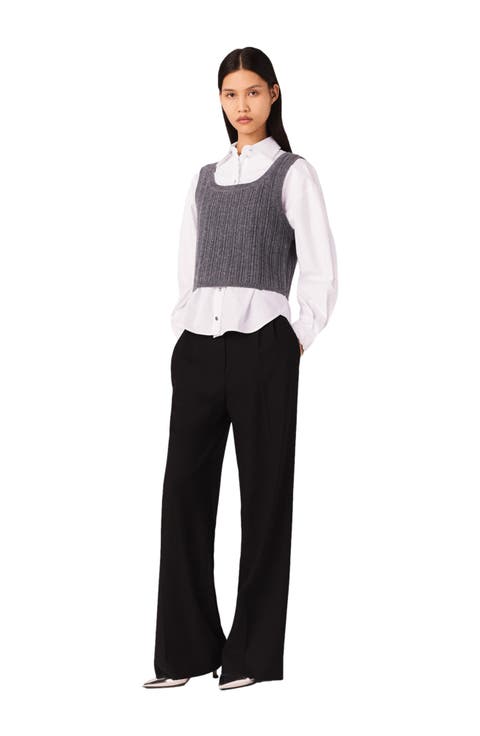 Wide-leg suit trousers