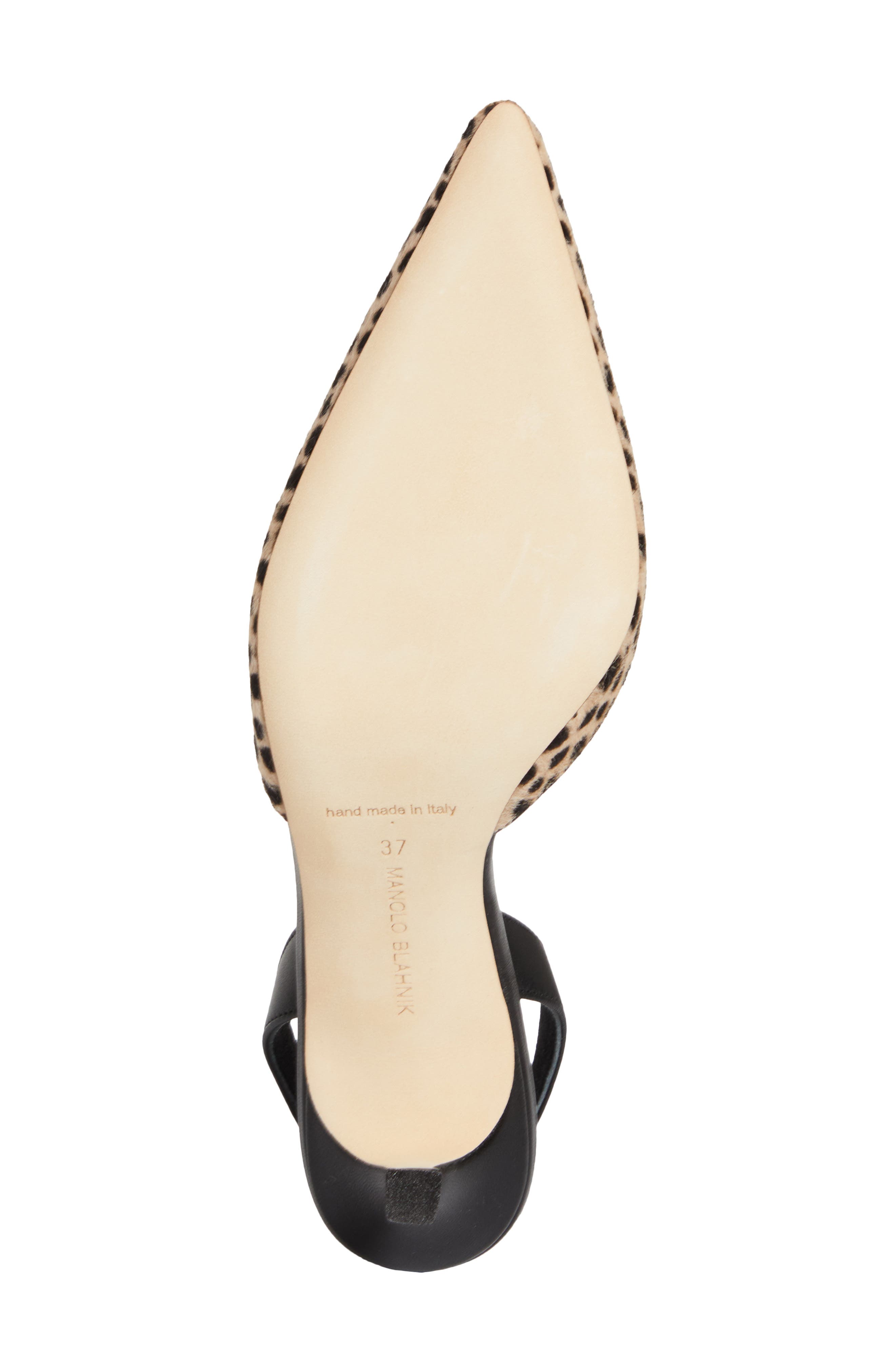 Manolo Blahnik Carolyne Genuine Calf Hair Slingback Pump, Alternate, color, Black/Ivory