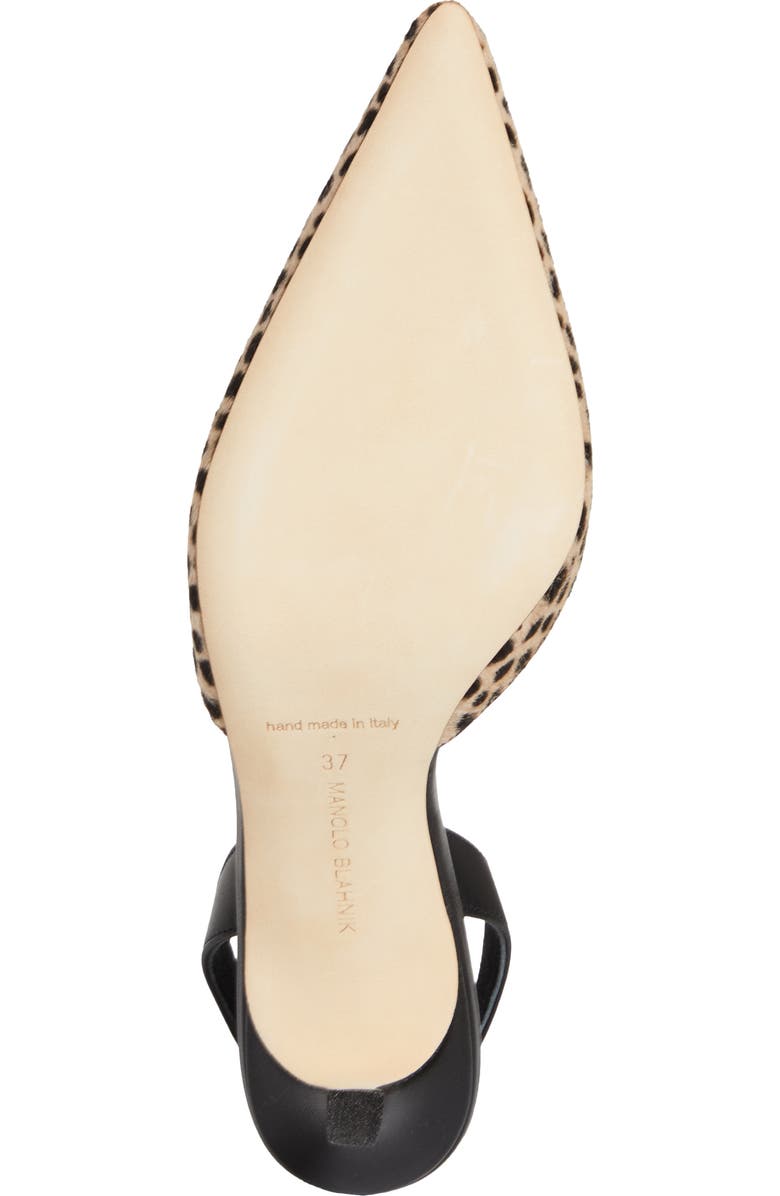 Manolo Blahnik Carolyne Genuine Calf Hair Slingback Pump, Alternate, color, Black/Ivory