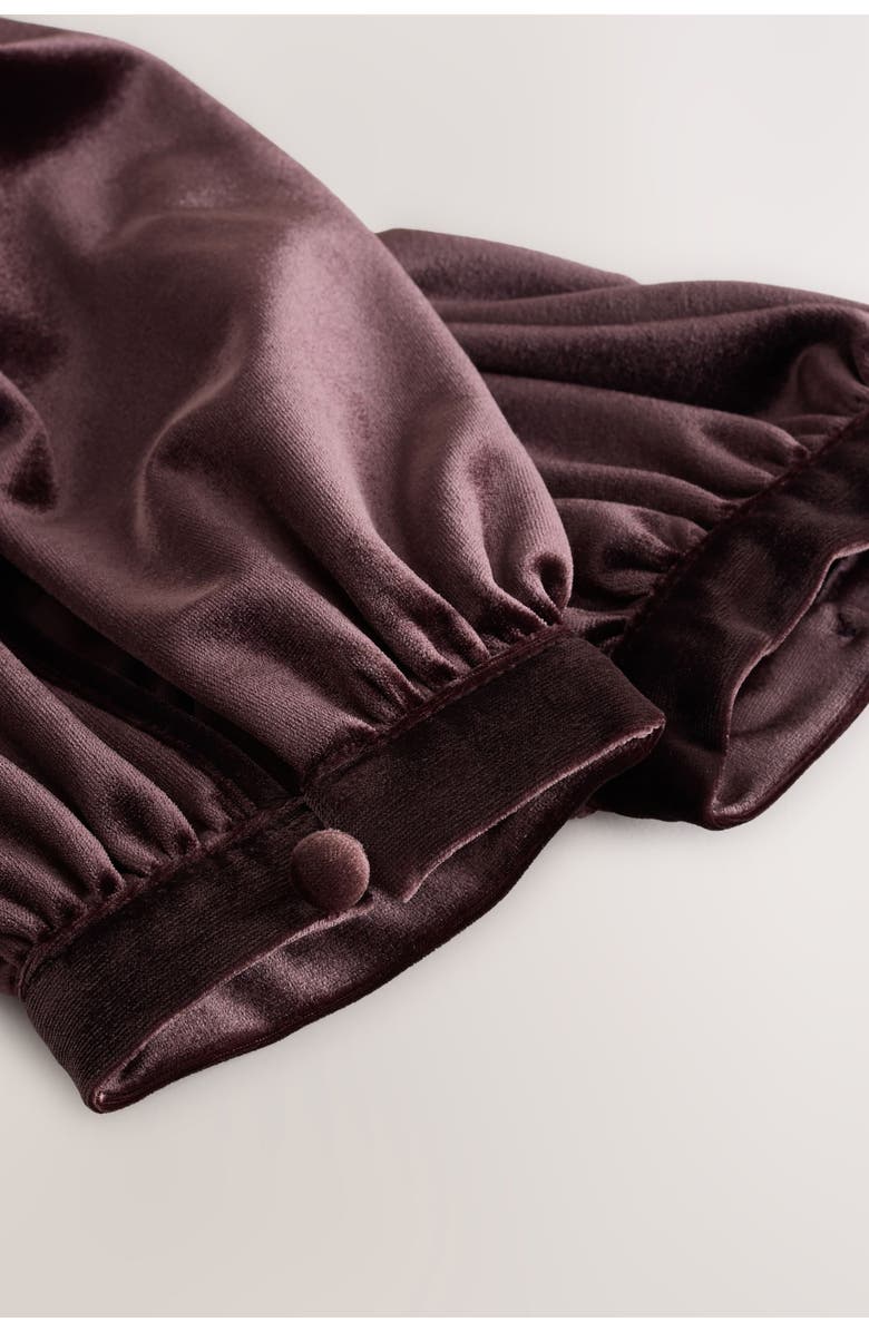 NEXT Long Sleeve Velvet Jumpsuit, Alternate, color, Brown