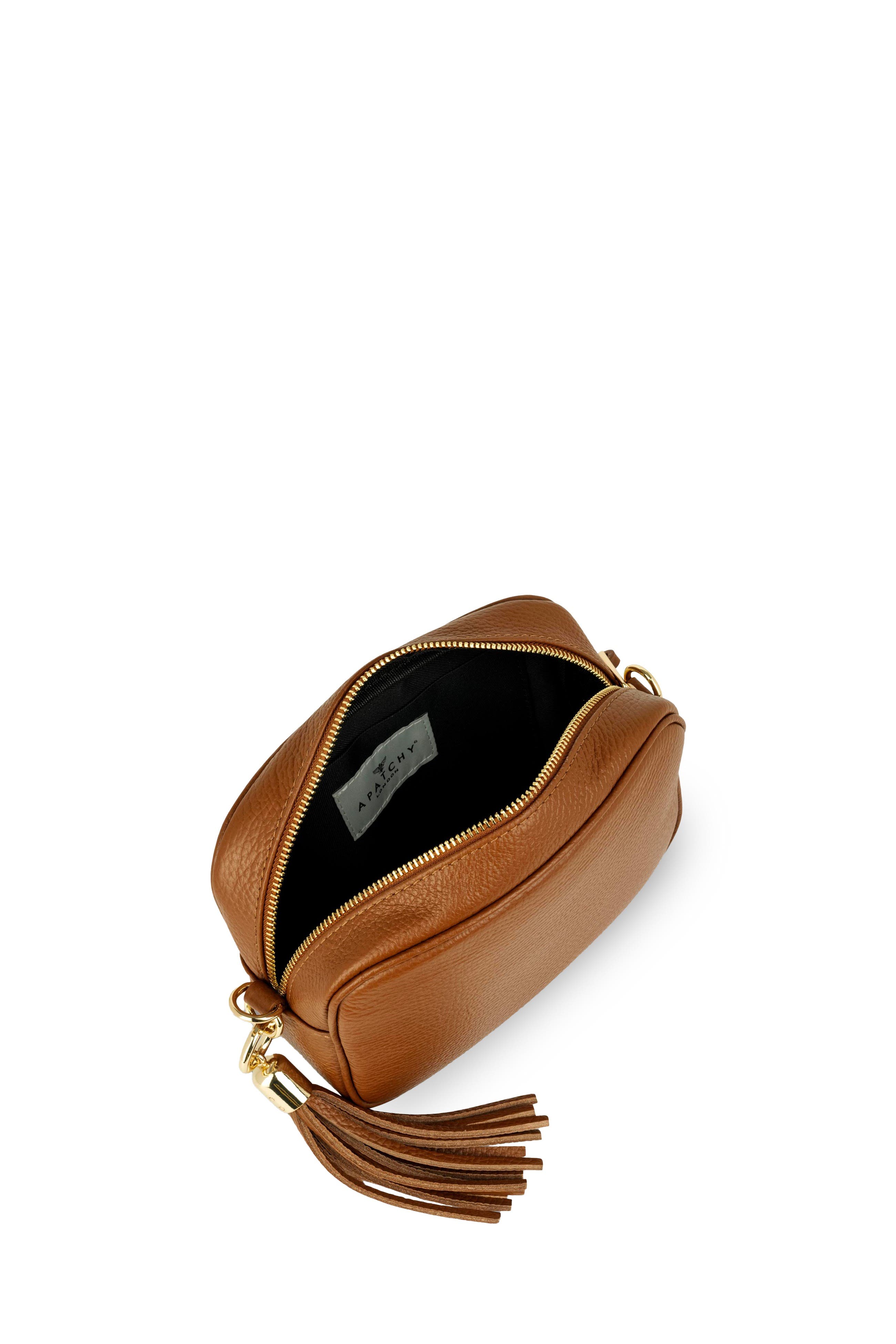 The Tassel Leather Crossbody Bag, Alternate, color, Tan