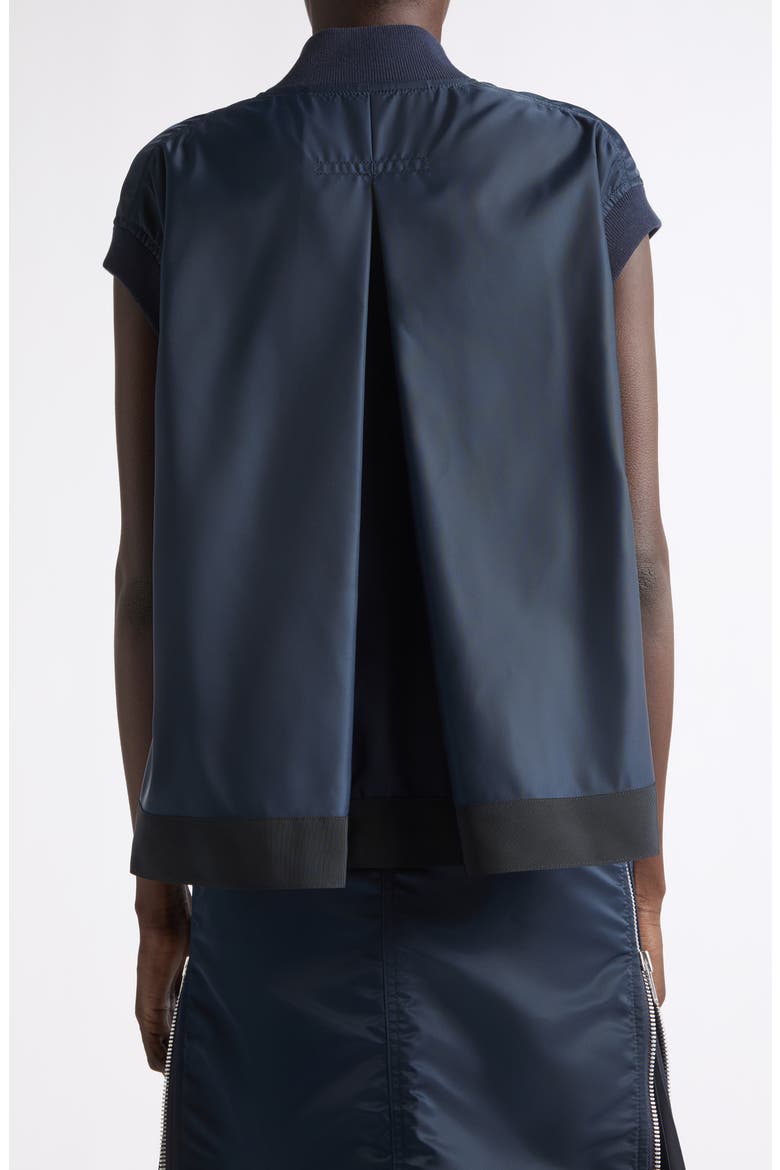 Nylon Twill Bomber Vest, Alternate, color, NAVY