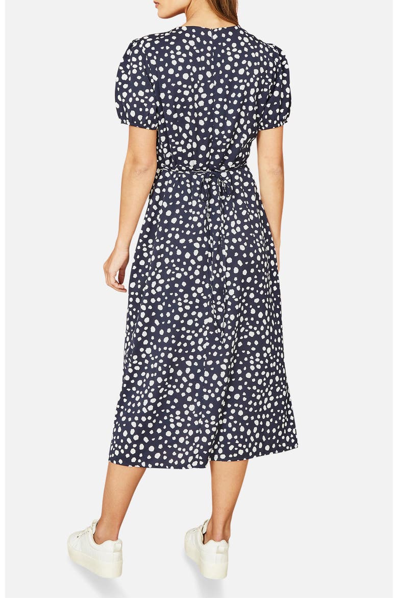 Spot Midi Tea Dress, Alternate, color, Navy