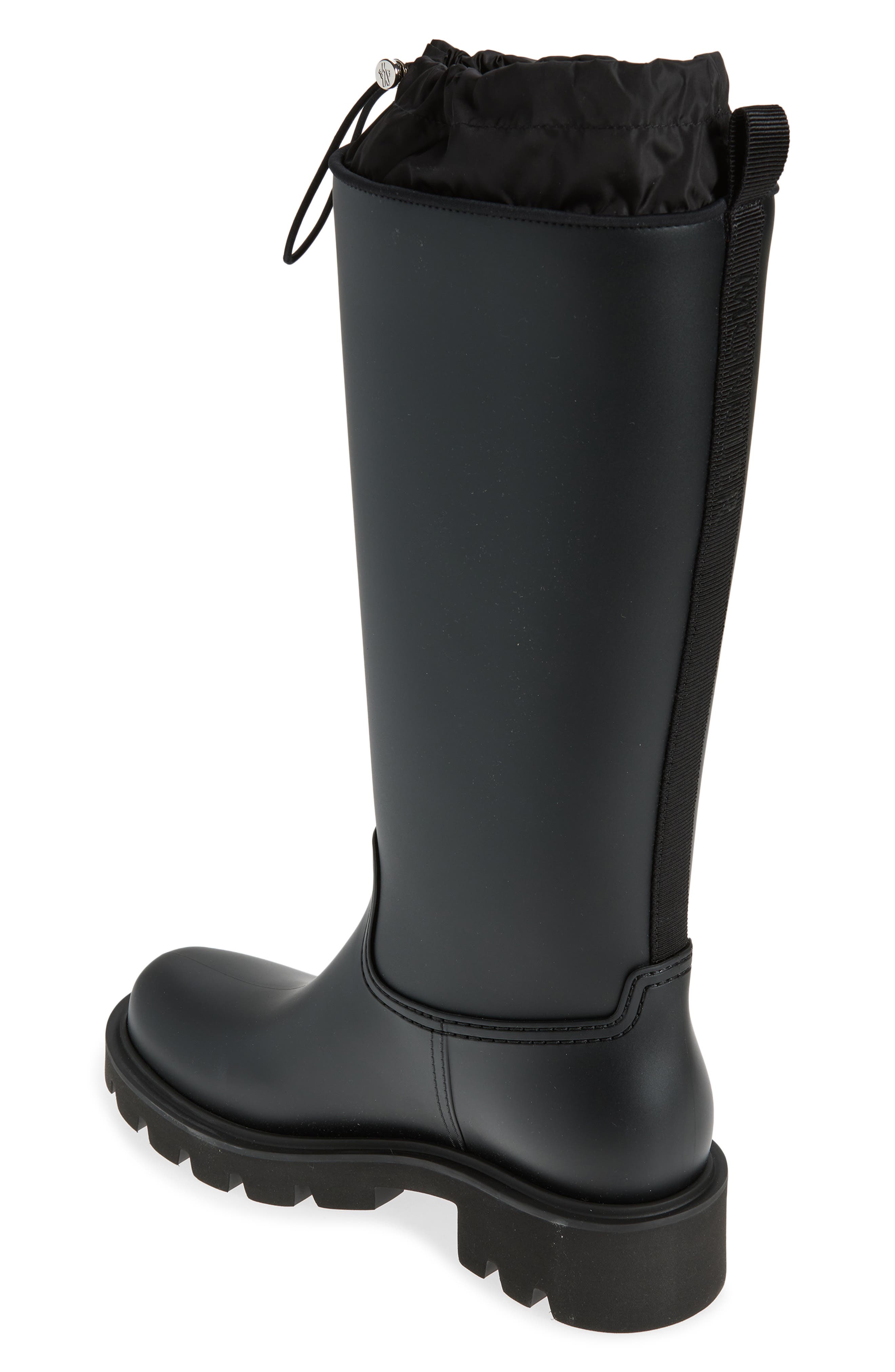 Moncler Kickstream Knee High Rain Boot, Alternate, color, Black