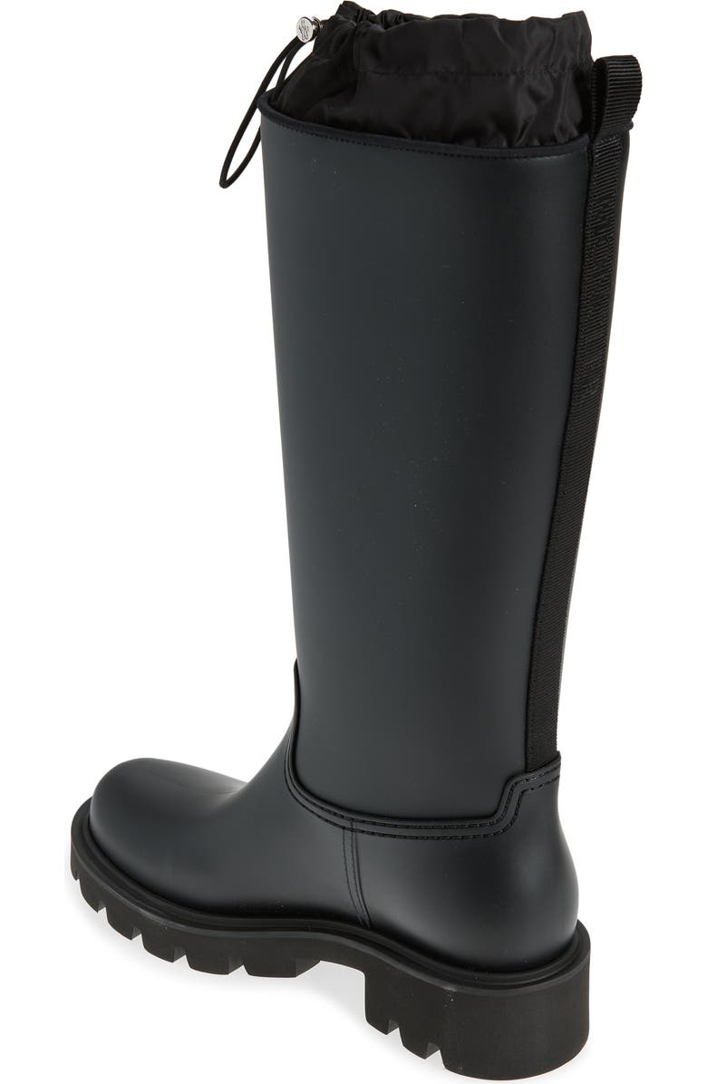 Moncler Kickstream Knee High Rain Boot, Alternate, color, Black