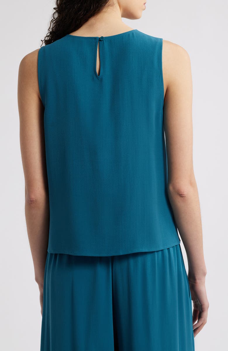 Eileen Fisher Textured Sleeveless Silk Shell, Alternate, color, Harbr