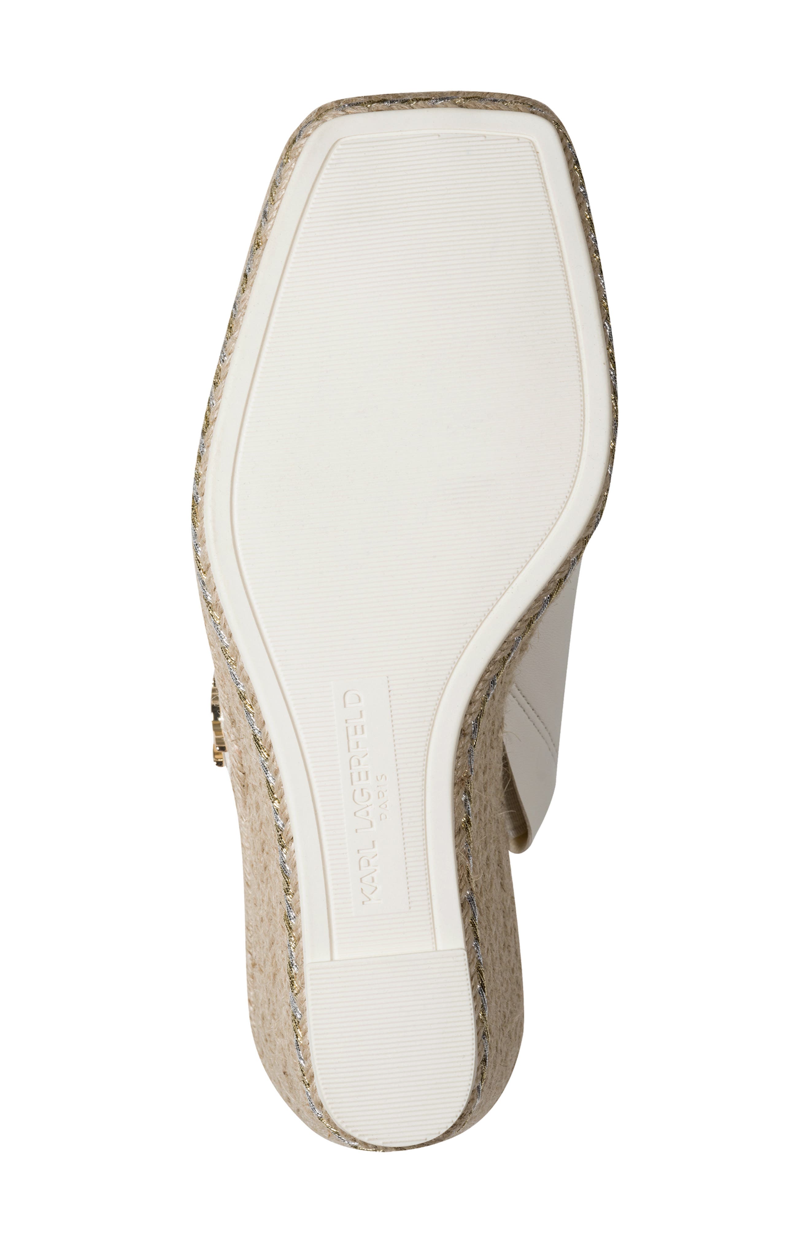 KARL LAGERFELD PARIS Corissa Espadrille Platform Wedge Slide Sandal, Alternate, color, Cream