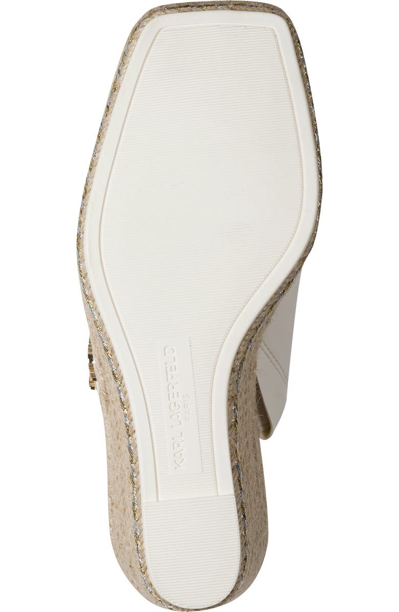KARL LAGERFELD PARIS Corissa Espadrille Platform Wedge Slide Sandal, Alternate, color, Cream