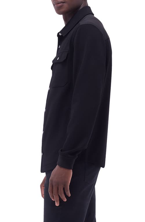Bugatchi Soft Touch Knit Shirt Jacket In Black