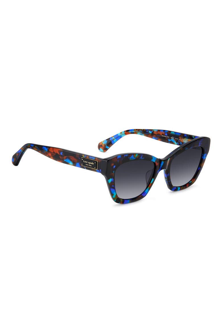 daina 51mm gradient cat eye sunglasses, Alternate, color, BLUE HAVANA/ DARK GREY SF