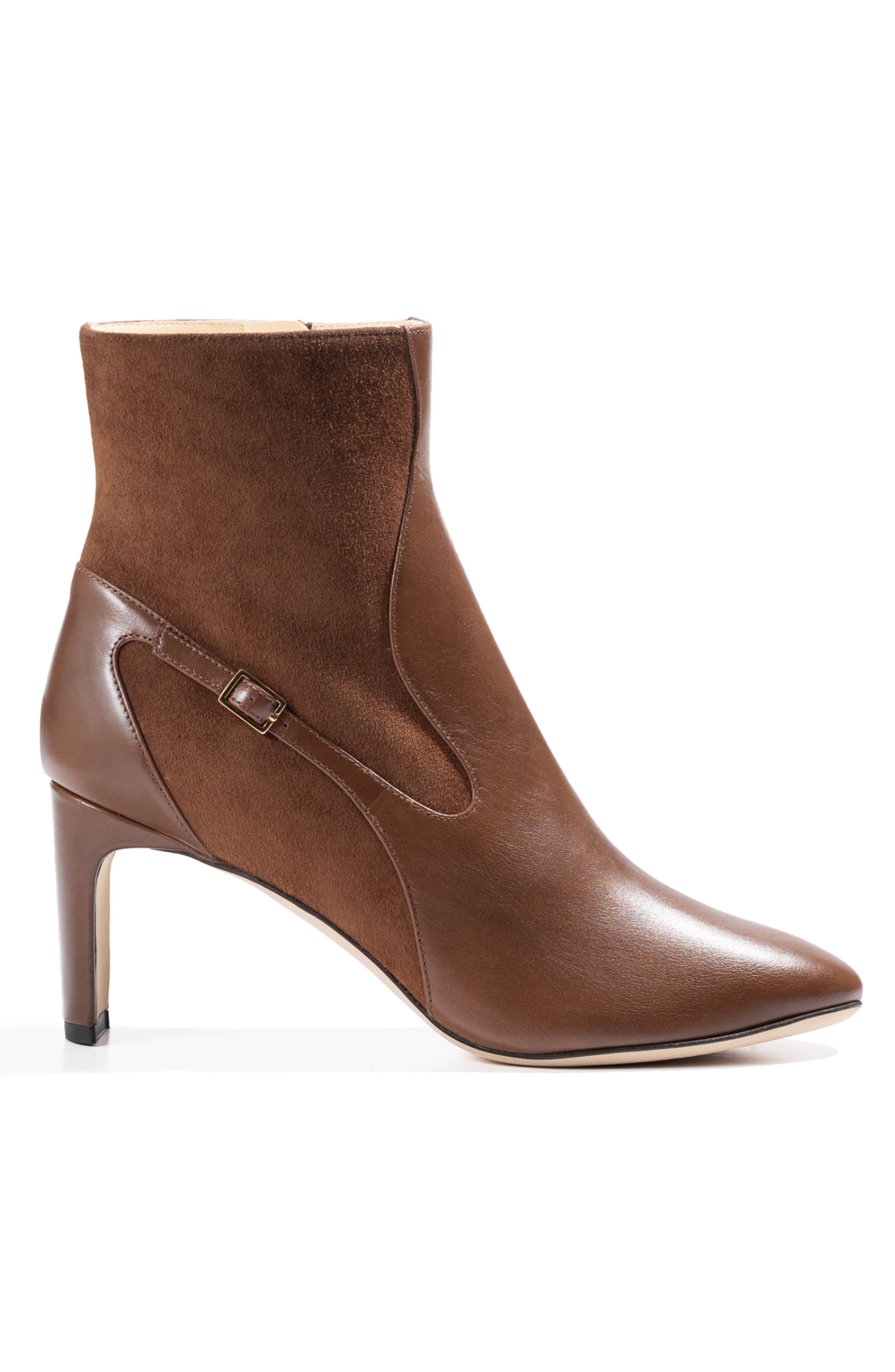 Cora Bootie Leather Ankle Boots, Alternate, color, brown
