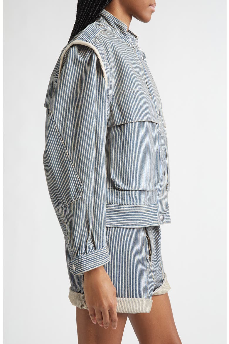 Edany Striped Cotton Utility Jacket, Alternate, color, BLUE/ WHITE