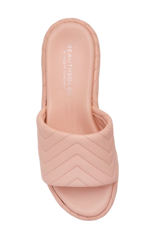 Beautiisoles Deedee Platform Slide Sandal In Light Pink