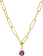 Brook and York Melrose Birthstone Pendant Paper Clip Chain Necklace