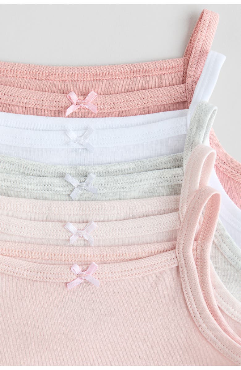 H&M 5-pack Cotton Bodysuits, Alternate, color, Light Pink/Light Gray Melange