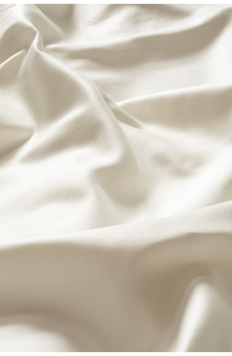 Zsa Zsa Zsu Solid Cotton Sateen 300 Thread Count King Flat Sheet, Alternate, color, Ecru