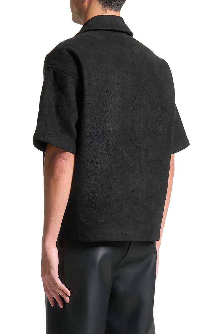 Luc Boxy Suede Shirt, Alternate, color, Black
