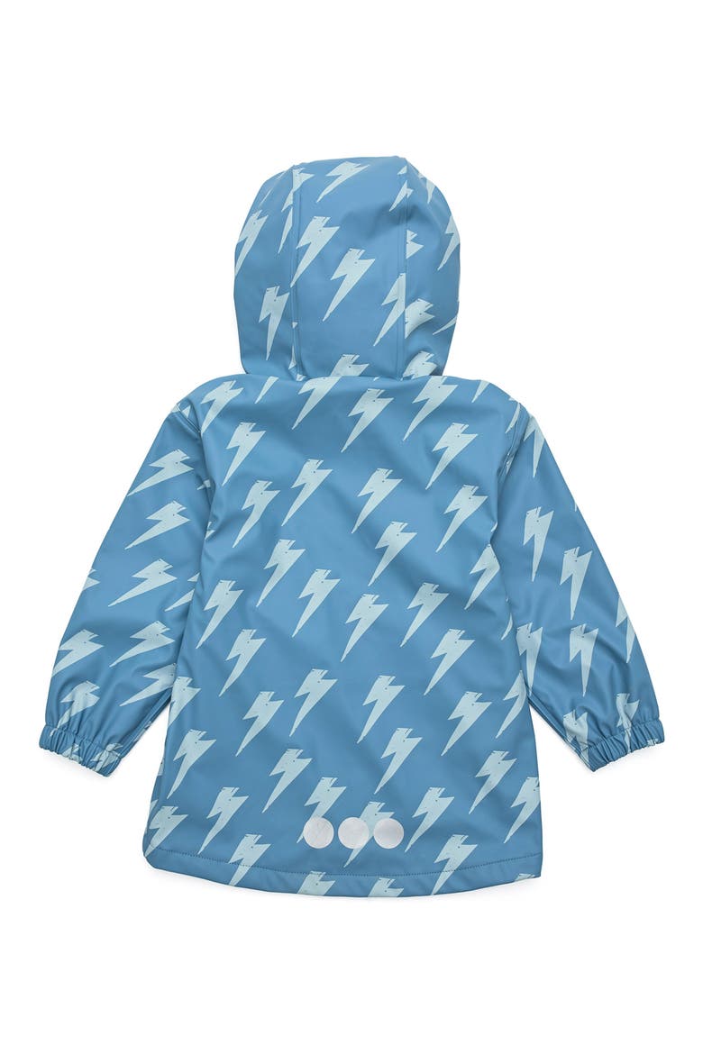 Kids' Lightning Bolt Waterproof Raincoat, Alternate, color, BLUE