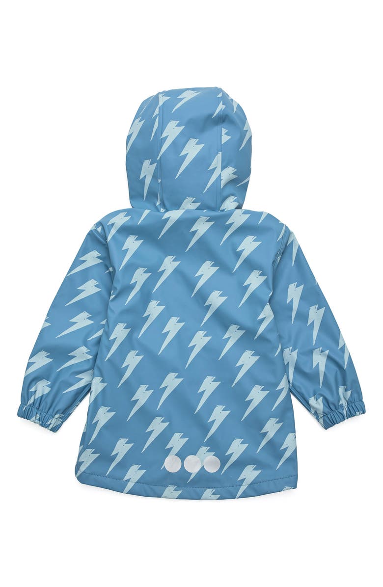 Snapper Rock Kids' Lightning Bolt Waterproof Raincoat, Alternate, color, Blue