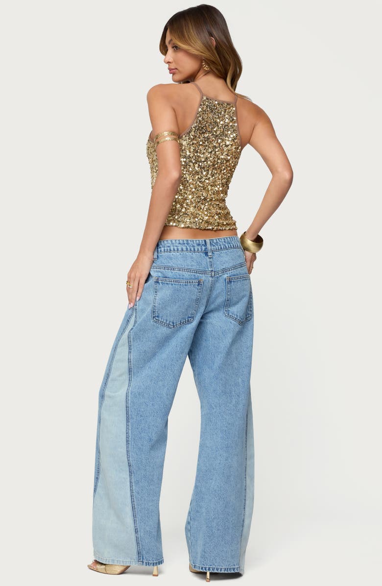 EDIKTED Pasha Sequin Camisole, Alternate, color, Gold