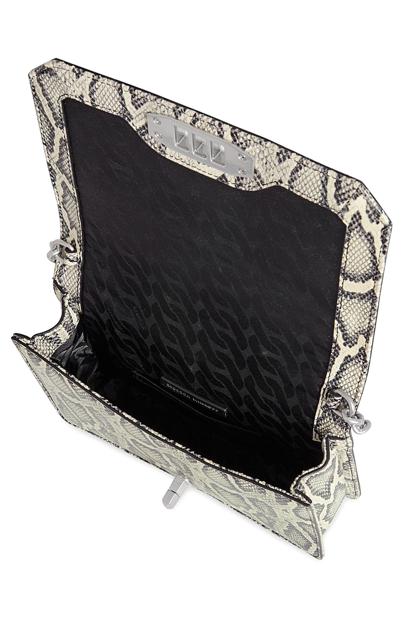 Rebecca Minkoff Chevron Quilted Small Love Crossbody Bag, Alternate, color, Black/ White Rm