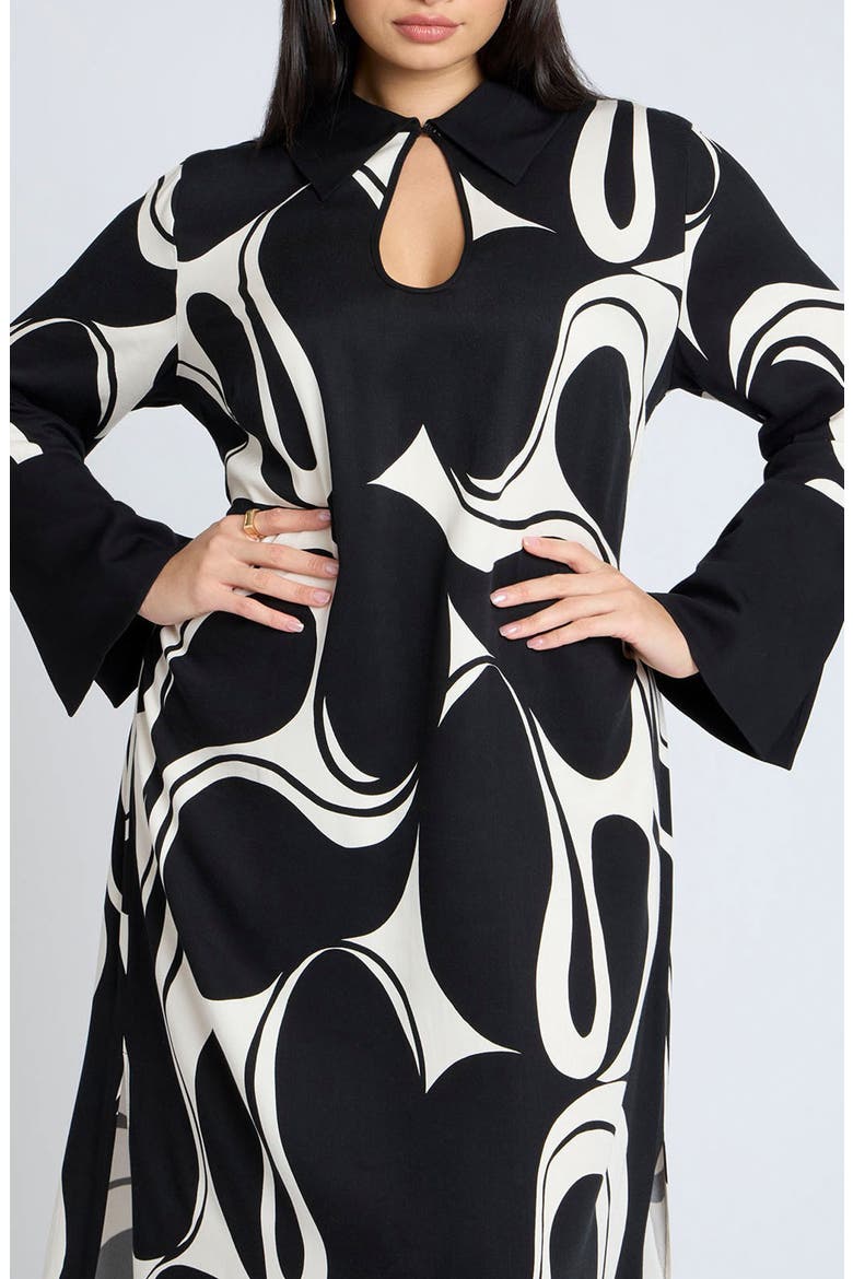 Printed Collared Maxi Dress, Alternate, color, COOKIES & CREAM