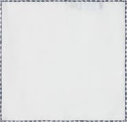 Robert Talbott Carlton Linen Cross Stitch Border Pocket Square