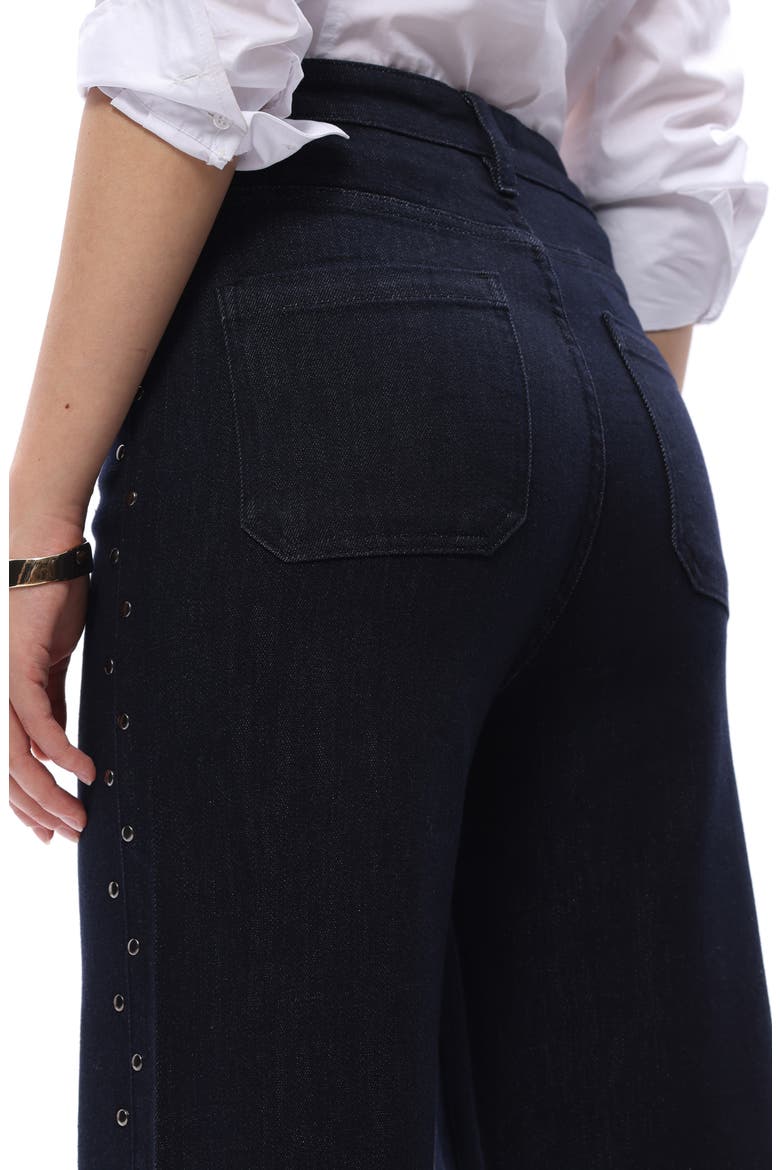 High Waist Straight Leg Two-Tone Jeans, Alternate, color, RINSE WASH