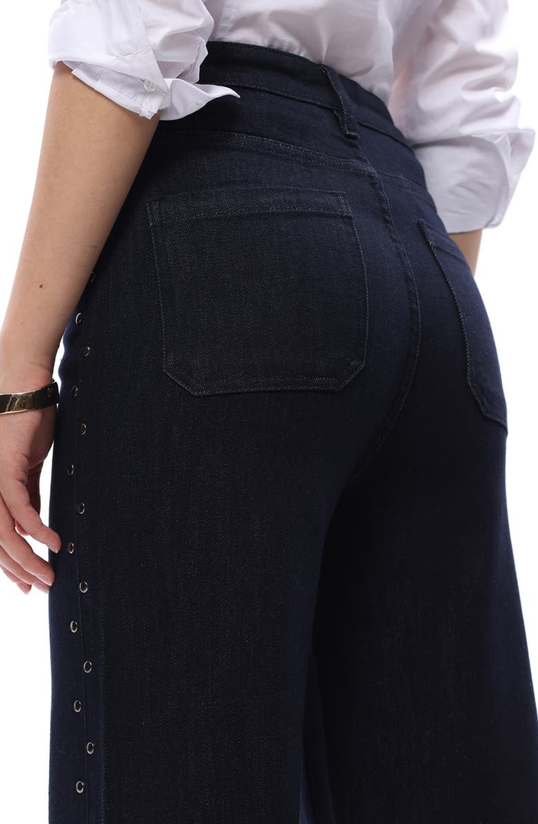 Bayeas High Waist Straight Leg Two-Tone Jeans, Alternate, color, 