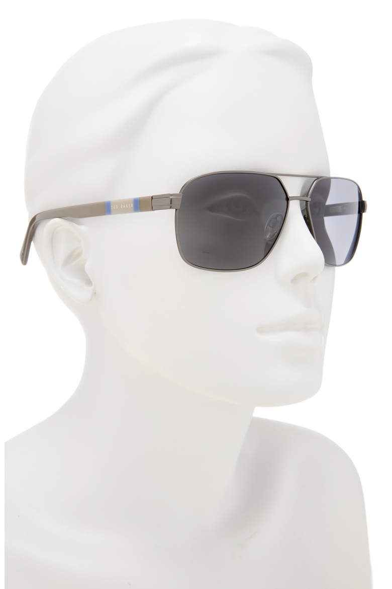 60mm Polarized Navigator Sunglasses, Alternate, color, GUNMETAL