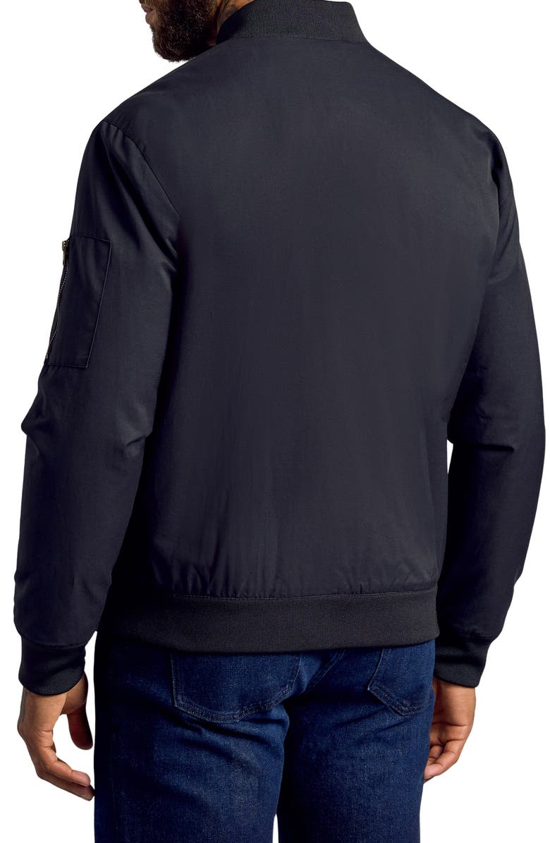 True Classic Water Resistant Cotton Blend Bomber Jacket, Alternate, color, Black