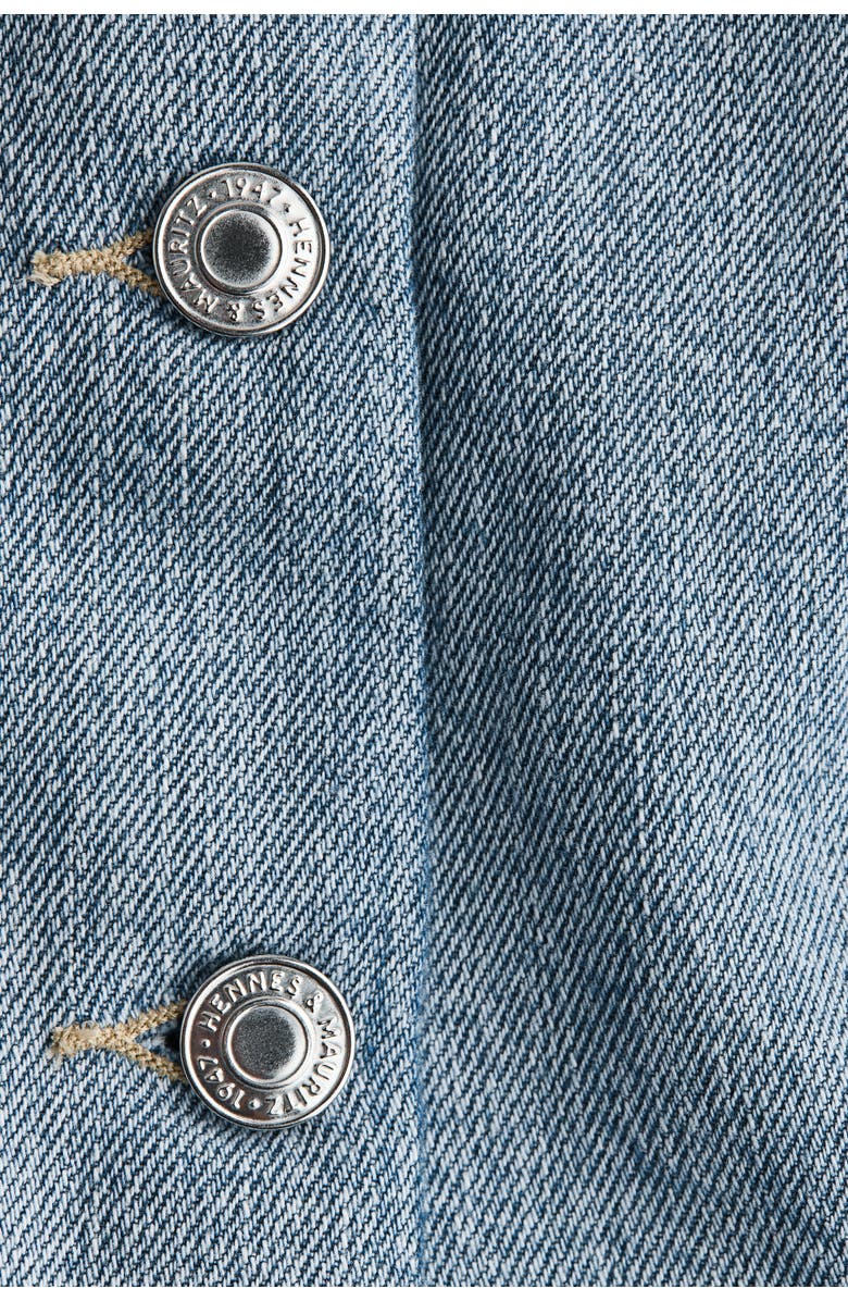 H&M Denim Peplum Waistcoat, Alternate, color, Denim Blue