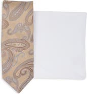 Michael Kors Paisley Tie & Pocket Square Set