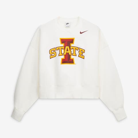 Women's Nike White Iowa State Cyclones Phoenix Fleece Pullover Sweatshirt