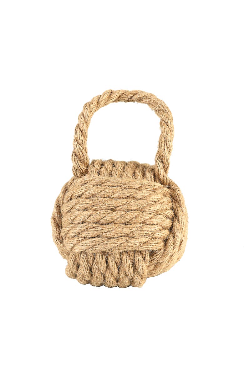 Nautical Rope Knot Decorative Door Stop, Main, color, Natural