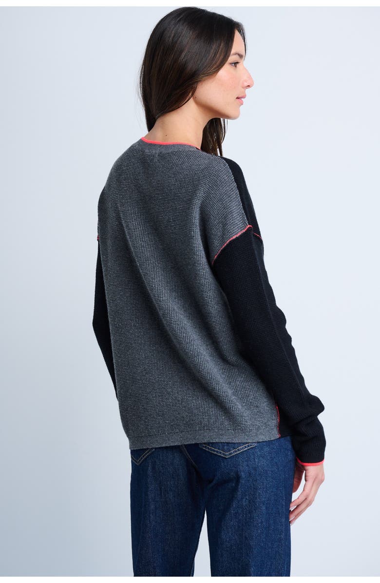 Lisa Todd Around Town Cotton Cashmere Sweater, Alternate, color, Black Fog