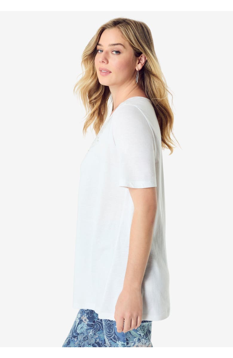 Roaman's Eyelet Swing Tee, Alternate, color, White