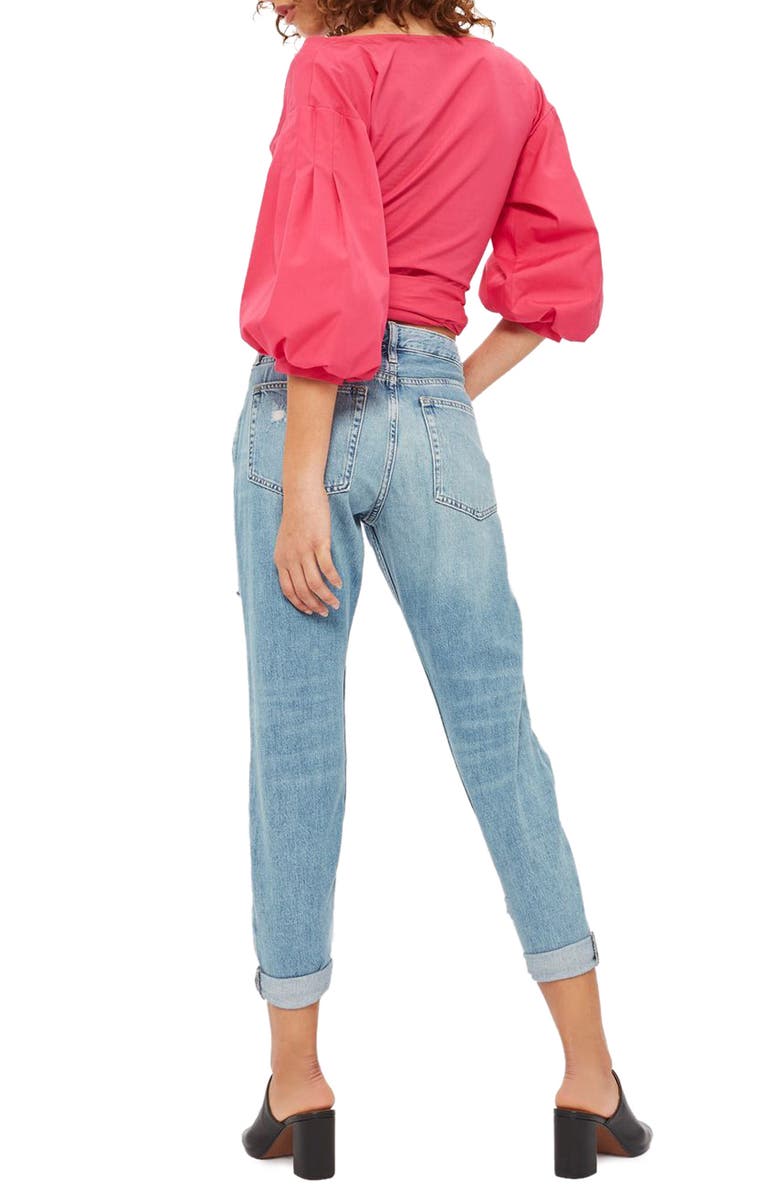 Topshop Moto Hayden Super Ripped Boyfriend Jeans, Alternate, color, 