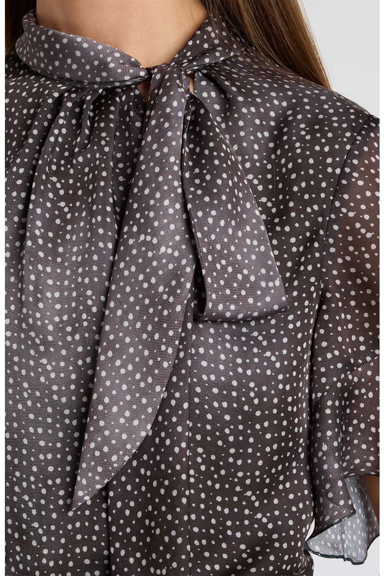 Athena Blouse with Short Flutter-Sleeves, Alternate, color, Onyx