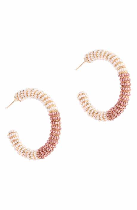 Deepa Gurnani Misia Two-Tone Hoop Earrings
