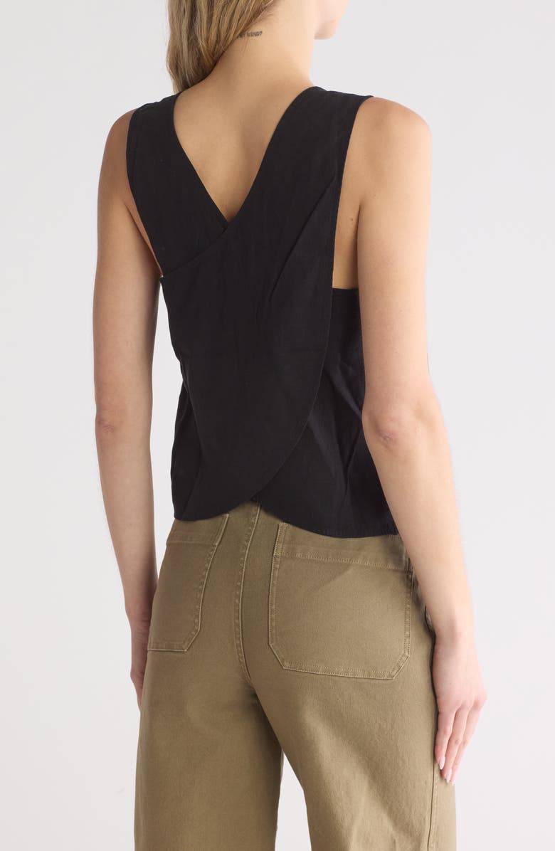 Madewell Irene Linen Blend Top, Alternate, color, True Black