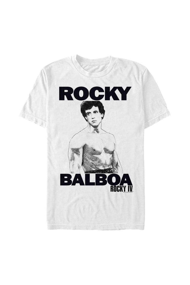 Men's Rocky 4 Balboa Sketch Graphic T-Shirt, Main, color, White
