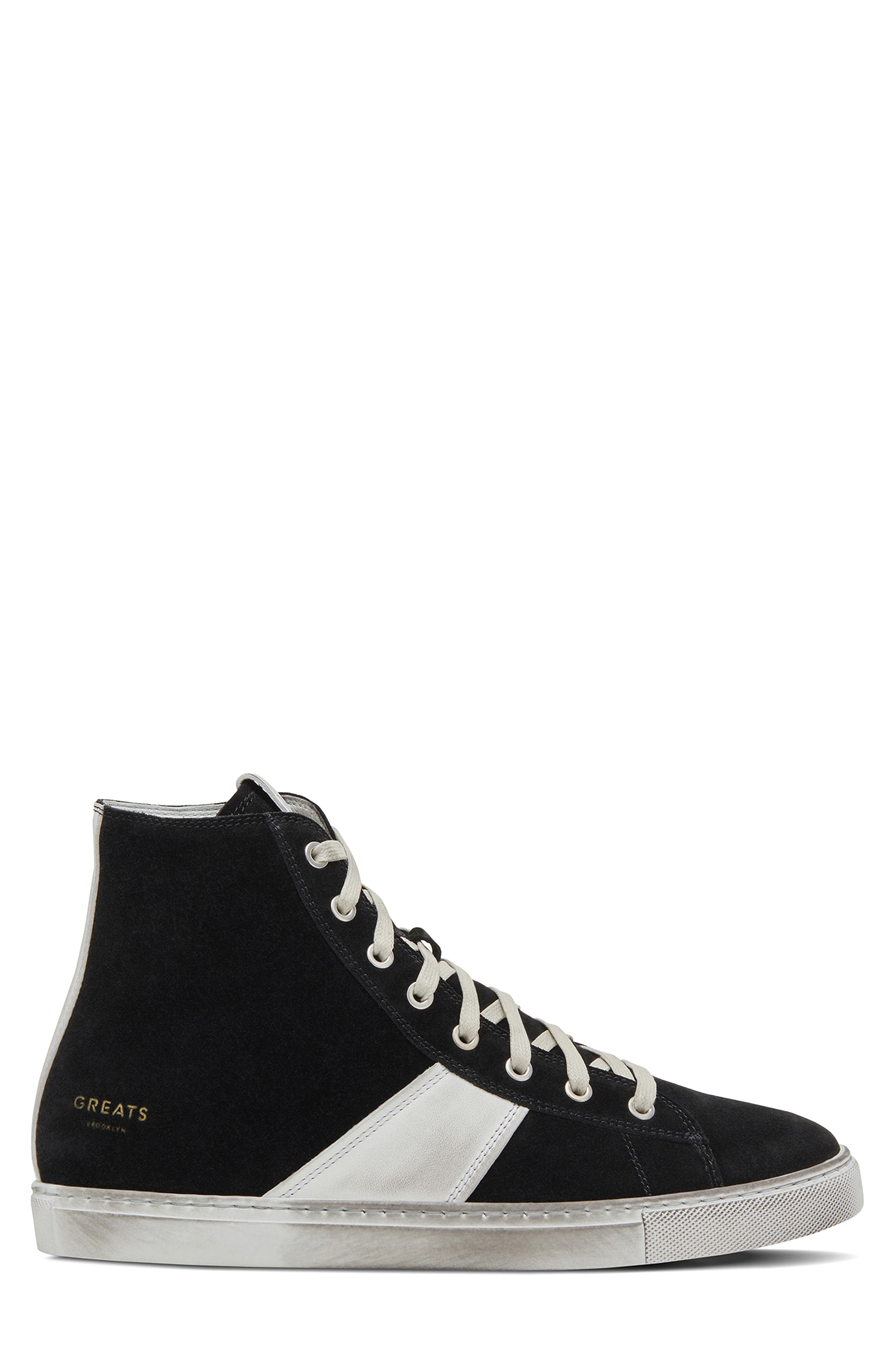 GREATS Reign High Top Sneaker, Alternate, color, Nero