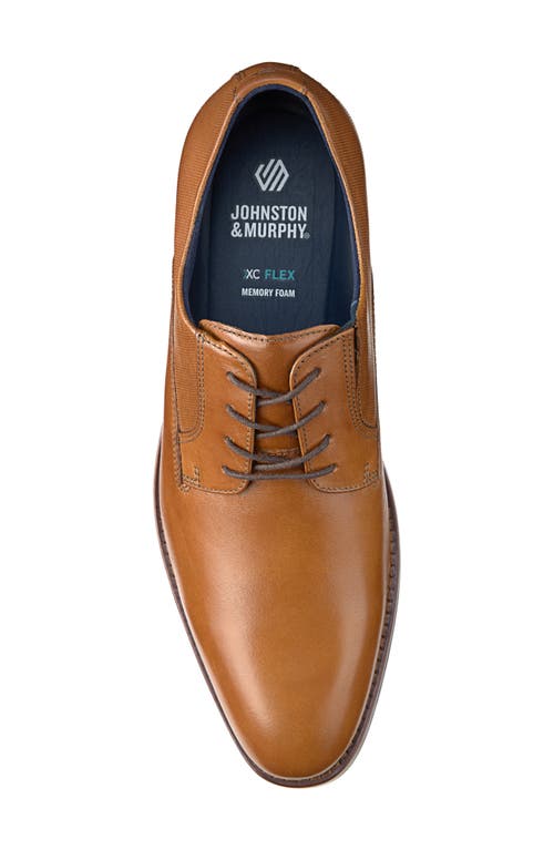 Johnston & Murphy Landry Plain Toe Derby In Tan Full Grain