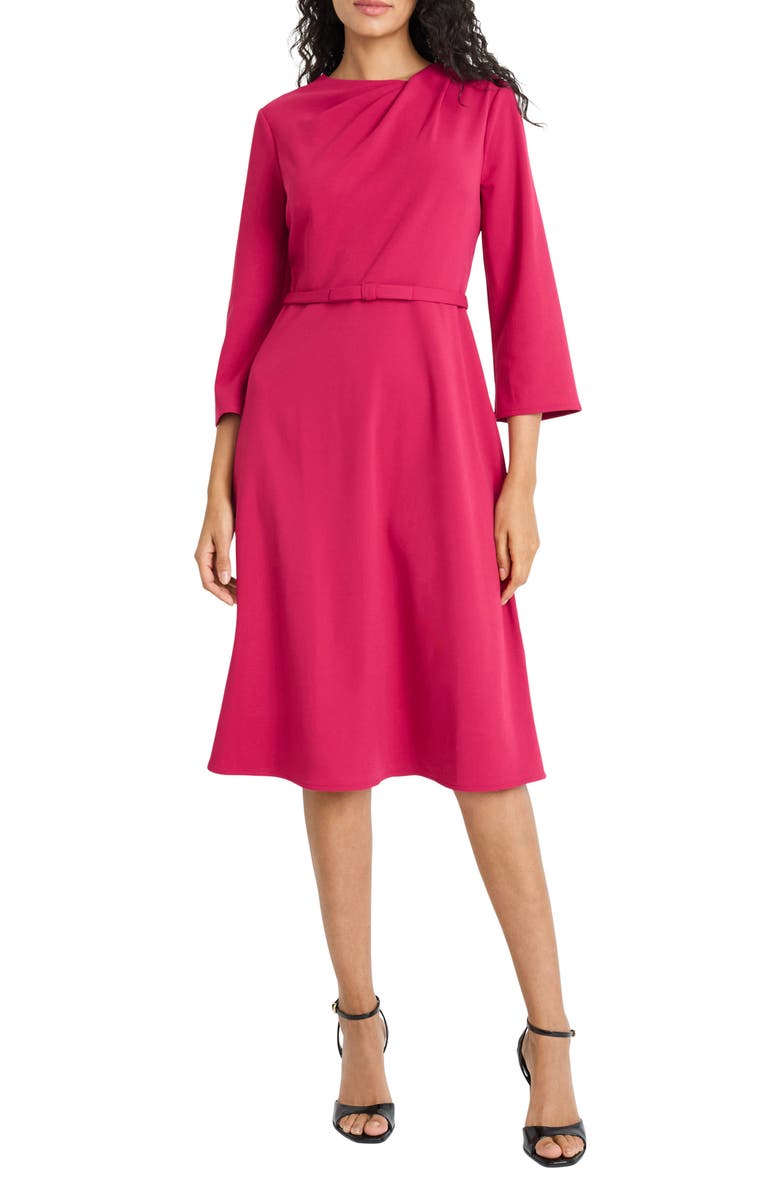 Maggy London Bow Twist Sheath Dress, Main, color, Sangria