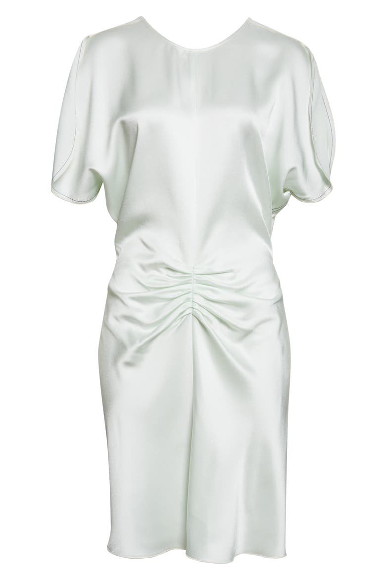 Ruched Waist Crepe Back Satin Minidress, Alternate, color, ALOE