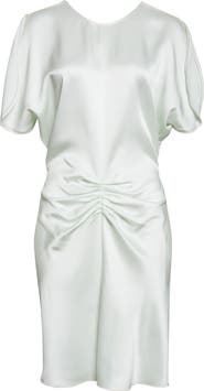 Victoria Beckham Ruched Waist Crepe Back Satin Minidress