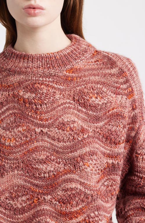 Treasure & Bond Space Dye Novelty Stitch Sweater In Red