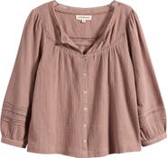 Lucky Brand Lace Detail Cotton Top